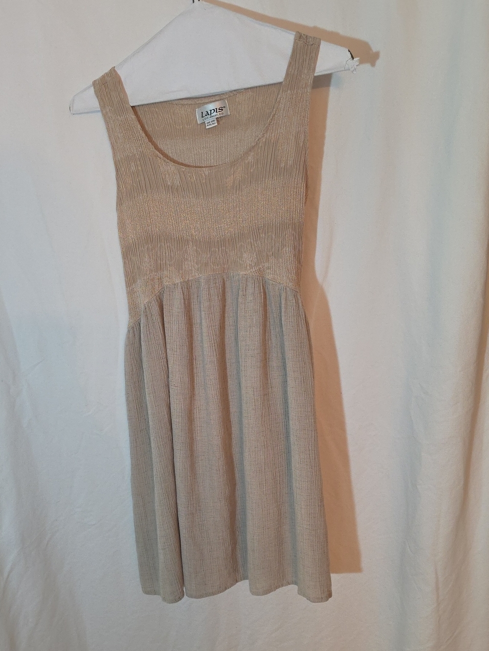 Lapis Tan Ribbed Sleeveless Knit Dress